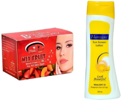 

Pink Root Mix Fruit Bleach 250g and Florozone Sun Screen Lotion With SPF 25(Set of 2)