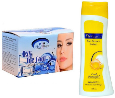 

Pink Root Oxy Ice Bleach 250g and Florozone Sun Screen Lotion With SPF 25(Set of 2)