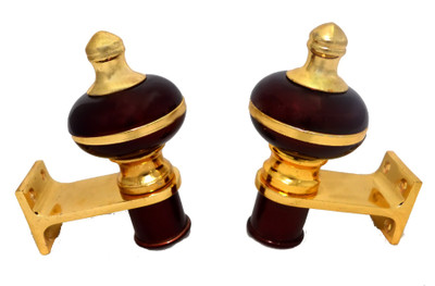 GROWNIX Gold, Maroon Rod Rail Bracket Metal(Pack of 2)