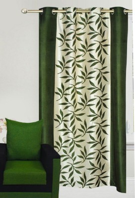 TrueValue Creations 212 cm (7 ft) Polyester Room Darkening Door Curtain Single Curtain(Floral, Kolavery Green Multicolor)