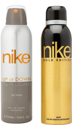 

Nike Man Up or Down and Gold Deodorant Spray for Men 200ML Each (Pack of 2) Deodorant Spray - For Men(400 ml, Pack of 2)