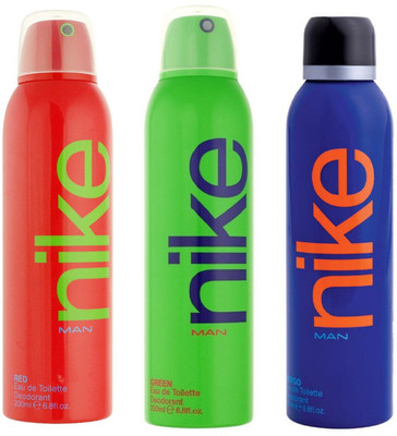 

Nike Man Red, Green and Indigo Deodorant Spray for Men 200ML Each (Pack of 3) Deodorant Spray - For Men(600 ml, Pack of 3)