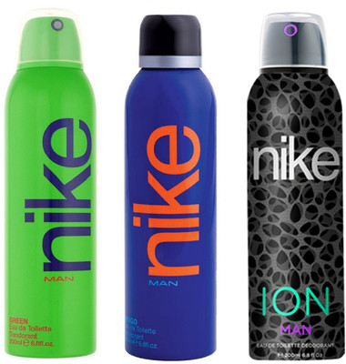 

Nike Man Green, Indigo and ION Deodorant Spray for Men 200ML Each (Pack of 3) Deodorant Spray - For Men(600 ml, Pack of 3)