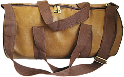 

Muccasacra Small weekender Duffle Gym Bag with 3 compartments Caramel Brown) Gym Bag(Brown)
