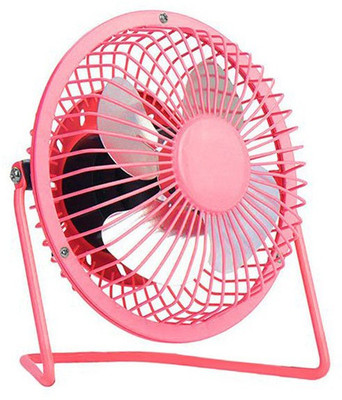 KBOOM Best Buy 360 Degree swivel rechargeable Portable clip type usb/table/ceiling Fresh Air MINI Cooler With Cooling crystal Usb Mini fan/cooler School/home/kitchen use 360 Degree rotatable swivel Mini usb cooler/fan With metalic body 4 Blade Table Fan(pink) available at flipkart for Rs.340