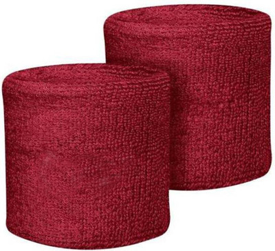 

GymWar Wristband Wrist and sports band made with pure cotton Fitness Band(Red, Pack of 2)