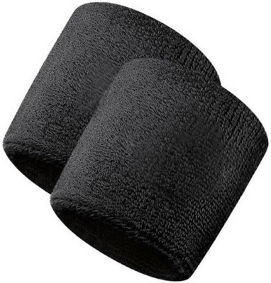 

GymWar Wristband Wrist and sports band made with pure cotton Fitness Band(Black, Pack of 2)