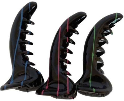 

Pooja Trendz 3 Pcs Banana Shape Daily Wear-Stripe-Black Color Hair Clip. Hair Claw(Multicolor)