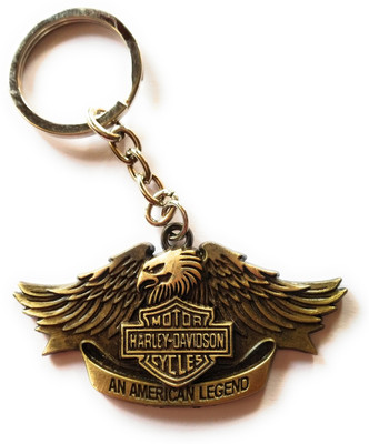 

Hats Off Golden colour American Legend Key chain Royal Bike eagle Metal key ring Key Chain