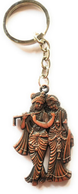 

Hats Off Radha Krishana Double side metal key chain | Radhe Krishna Love for Home or Key Ring Key Chain