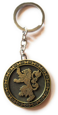 

Hats Off Game of thrones Dragon Wolf Key chain | Golden metal key ring for bike home or car hanging Key Chain