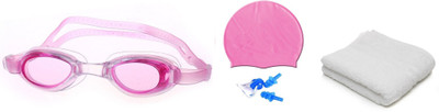 

Venom PINK COLOR GOGGLES, CAP WITH EAR, NOSE PLUG & TOWEL Swimming Kit