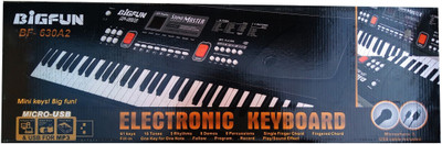 

Bigfun 61 keys Electronic Piano Keyboard with LED Display & Microphone(Multicolor, Black)