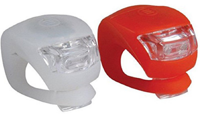 

Inditradition AFS 2Pcs Black Waterproof Super Frog White Led Bicycle Bike Head Light LED Front Light(White), Red;white