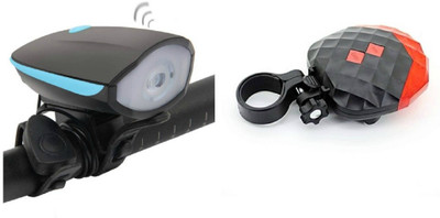 

Gubbarey Exclusive Launch : USB rechargeable head light and HORN with Water proof Laser rear lights LED Front Rear Light Combo(red)