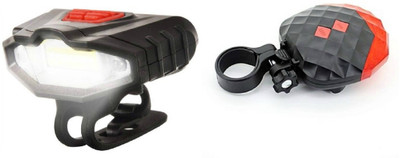

Gubbarey Exclusive Launch : Cob 3 Mode USB rechargeable head light with Water proof Laser rear lights LED Front Rear Light Combo(red)