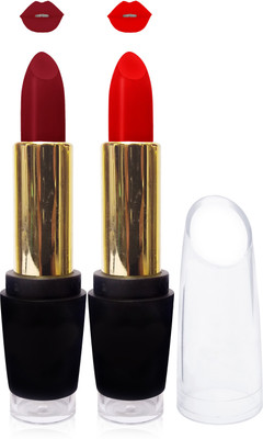 

Seven cosmetics makeup day night matte lipstick super fashion kiss proff non transfer set of 2 color(red,maroon)