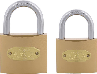 

STANDARD Choice Steel Hardened Locks (Pack of 2) Padlock(Gold)