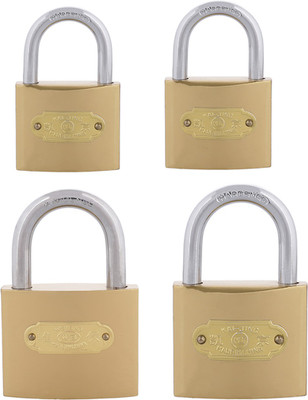

STANDARD Choice Steel Hardened Locks (Pack of 4) Padlock(Gold)