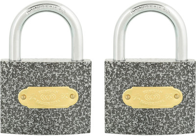 

STANDARD Choice Square and Round Steel Locks (Pack of 2) Silver Padlock(Black, Steel)