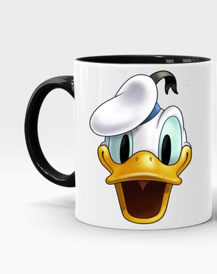 MUGKIN Donald Duck Dark Ceramic Coffee Mug(350 ml)