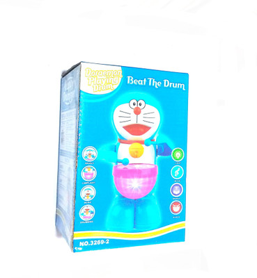 

OM Nawani Doraemon Playing Drummer with Light music, Size- 18/11 cm(Multicolor)