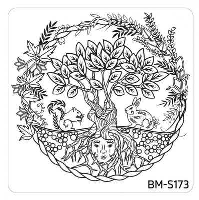 

Bundle Monster Mystic Woods Nail Art Stamping Plate Mother Earth BM-S173(Silver)