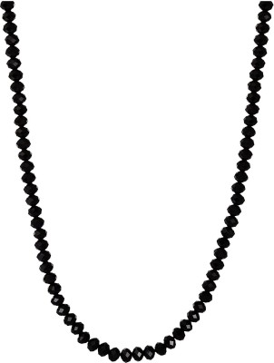 Kesar Zems Stone Agate Rosary Mala (8 cm x 40 cm x 1 cm, Black) Agate Plastic Chain