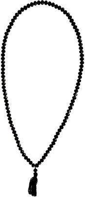 Kesar Zems Stone Agate Rosary Mala (8 cm x 35 cm x 1 cm, Black) Agate Plastic Chain