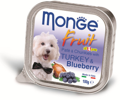 

all4pets Fruit - Pate and Chunkies with Turkey and Blueberry(Pack of 5) Turkey, Fruit 100 g Wet Dog Food(Pack of 5)