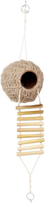 

ROYAL PET Stylish Hanging Nest With Ladder Only Suitable For Medium Size Bird | MADE Up of Mud | Bird House