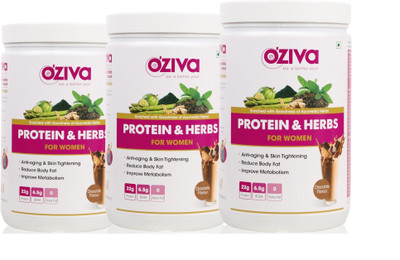 

OZiva Protein & Herbs for Women, 3 Month Tone up- 3 Jars (1 Kg each) + Free Shaker Whey Protein(3000 g, Chocolate)