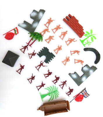 

Aparnas Action Figures plastic Army Men playset with 4cmSoldier Military Playset With Scaled Vehicles 32pcsPcs) (Multicolor)