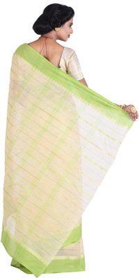 AAHELEE Striped Tant Cotton Blend Saree(Multicolor)