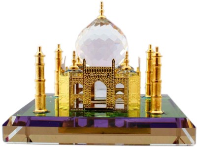 Lilone Show Piece Of Crystal Taj Mahal Home Decorative Miniature Decorative Showpiece  -  6 cm(Crystal, Gold)