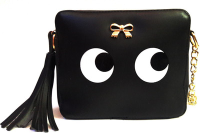 

CrazyHut Girls Black PU Sling Bag