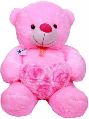 

Fun & Joy Being Smile & Soft Pink Teddy Bear With Heart - 70 cm(Light Pink)