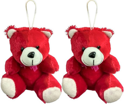

ARP Collections ARP Hanging Teddy Bear Soft Toys Pack Of 2 (17 CM.) - 17 cm(Red)