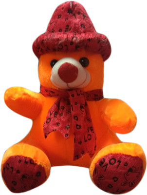 

Grab Offers Soft Plush Traditional Stuffed Teddy bear With Cute Hat And Plaid Ribbon For Kids And Loved Ones. - 13 inch(Orange)