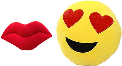 

Babique Smiley Emoji Pillow Cushion Soft Toys Stuffed Plush Combo Heart Eye & Lips 27 Cm For Sofa Bed Home Office Car Decoration Birthday Gift - 35 cm(yellow)