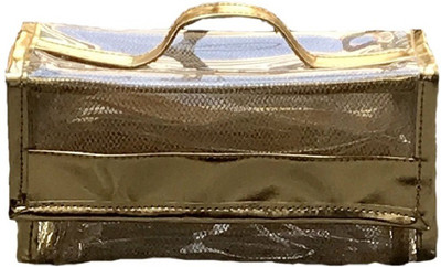 

fundatraders 4 in 1 toiletry Bag / makeup kit / multi purpose zippered compartments (10.5X23X13 Cm_Gold) Travel Toiletry Kit(Gold)