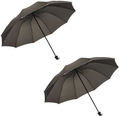 

KEKEMI 3 Fold Plain6 Umbrella(Grey)