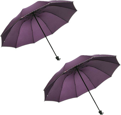 

KEKEMI 3 Fold Plain3 Umbrella(Purple)