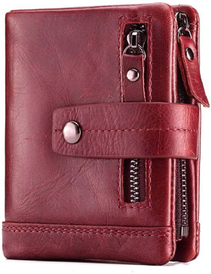 

SPL Men Red Genuine Leather Wallet(13 Card Slots)