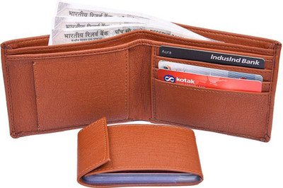 

Wildmount Men Tan Artificial Leather Wallet(10 Card Slots)
