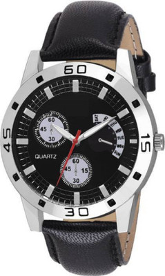 

Rage Enterprise Latest Chronograph Pattern Attractive Black Genuine Leather Belt Watch for Men Watch - For Boys