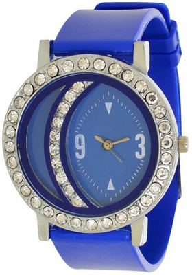 

Maxi Retail Diamond Studded DG-Blue Analogue Watch - For Girls
