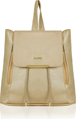 

Kleio Stylish Trendy Metallic PU College Backpack for Travel For Women / Girls 15 L Backpack(Beige)