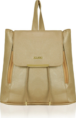 

Kleio Stylish Trendy Metallic PU College Backpack for Travel For Women / Girls 15 L Backpack(Beige), Gold