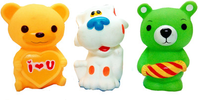 

TALKING GANESHA Choo Choo Bath toys - 3 pieces of animals Bear, Cat & Dog (colors vary) Bath Toy(Multicolor)